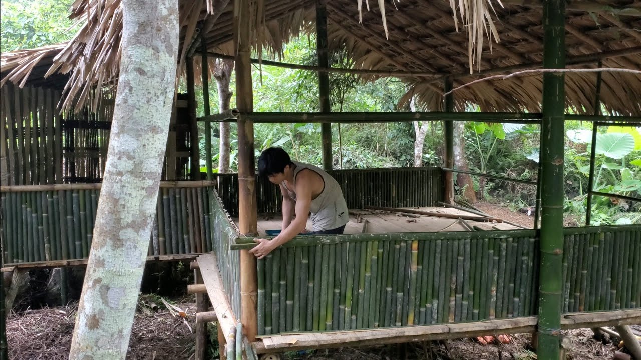 make a wall out of bamboo, bamboo house decoration -Building New Life. Ep.22