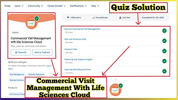 Commercial Visit Management with Life Sciences Cloud | Salesforce Trailhead | Quiz Solution