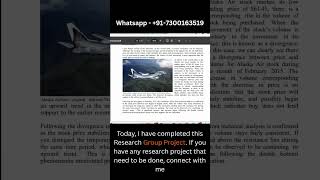 ALASKA AIRLINES GROUP STOCK ANALYSIS RESEARCH GROUP PROJECT