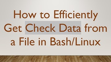 How to Efficiently Get Check Data from a File in Bash/Linux