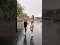 Dancing in the rain!!!💜💗🩵What’s better snow or rain??🌧️ ❄️