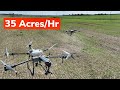 Spraying our field with a drone