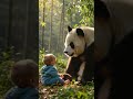 Baby Meets a Gentle Panda 🐼✨ | Heartwarming Moment #BabyAndPanda#HeartwarmingMoment#animals #shorts