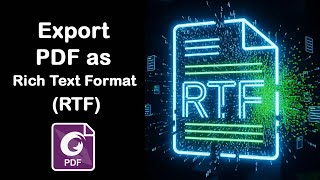 How to Export PDF as Rich Text Format RTF in Foxit PDF Editor