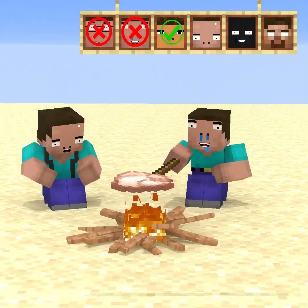 Tug of war challenge with Herobrine and friends vs. the animals! ?