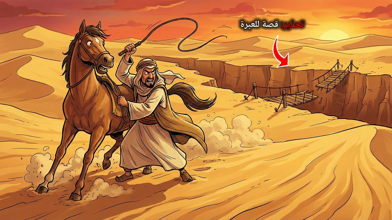 تاجر ضرب حصانه الوفي لأنه رفض عبور الجسر ليلاً.. وعندما أشرقت الشمس ونظر التاجر إلى الأسفل،