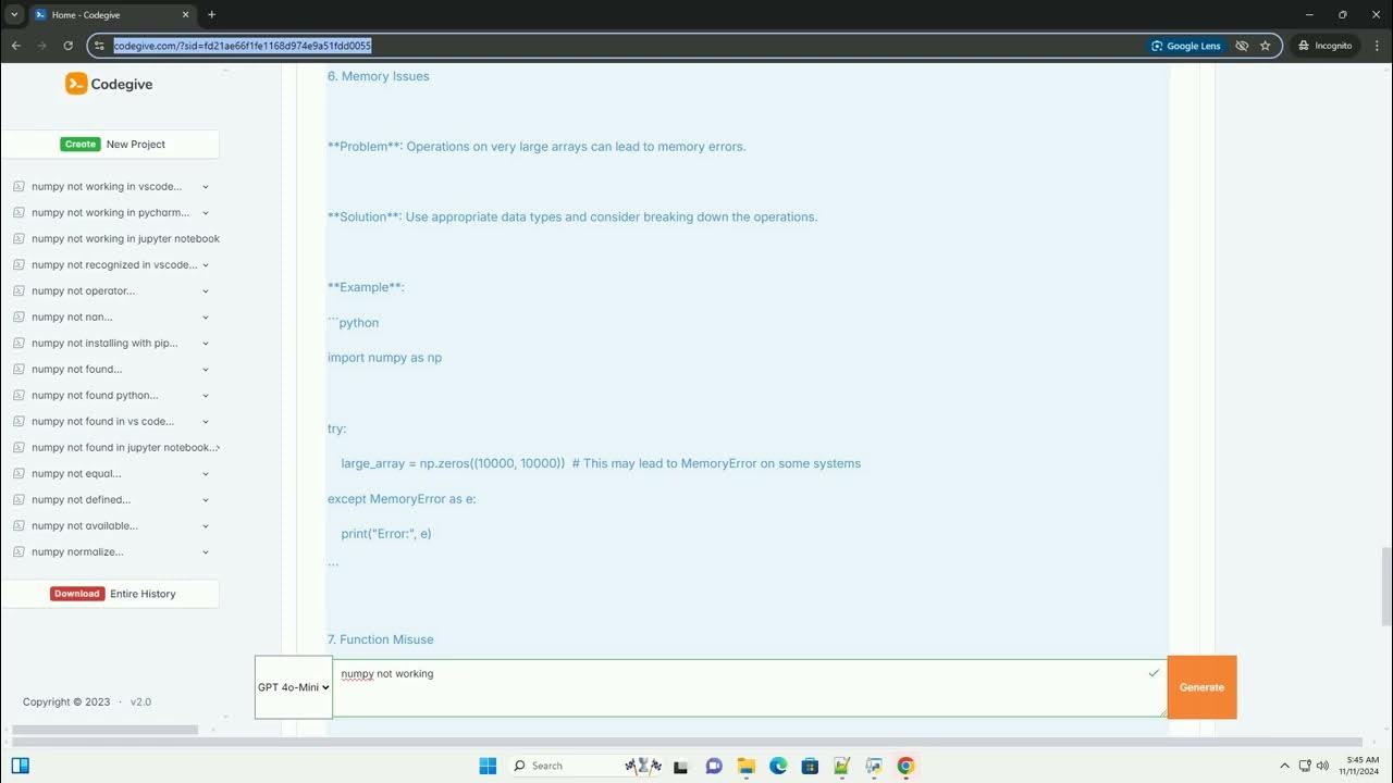 Numpy not working youtube