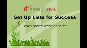 Setting Up the Material List for Efficiency - Spring Training Webinar Series
