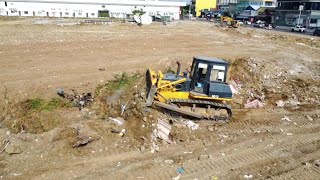 Best Action, Dozer working for Land Clearing grading and pushing rock Soil best techniques by driver