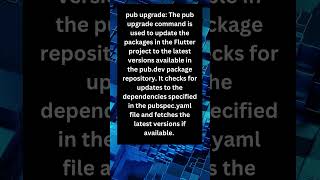What is pub upgarde in Flutter?