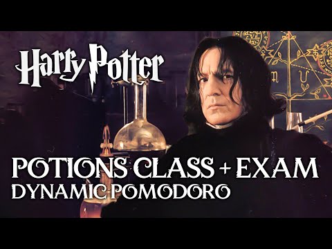 POTIONS AMBIENCE: CLASS + EXAM 📜 Harry Potter ASMR Hogwarts Pomodoro, Snape Dynamic Pomodoro Timer
