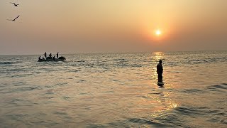 Beachside sunset #sunset #sea #fishing