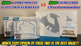 $120 in POKEMON 151 ETBs vs. $120 Charizard UPC - Which is the BETTER VALUE?! (pokemon card opening)