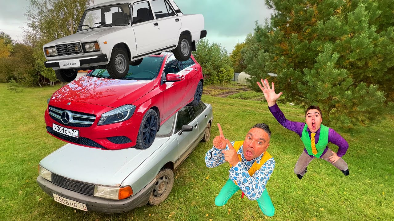 Mr. Joe in Fire Truck at Construction Site VS Mr. Joe's Brother in Camaro Blocked Road for kids