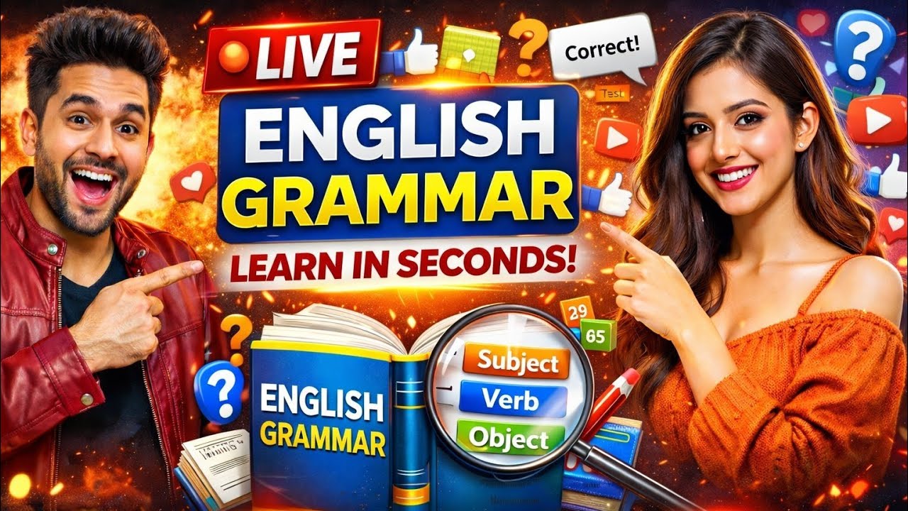 @1️⃣ LIVE English Grammar Class | Basic to Advance Grammar in Hindi ...