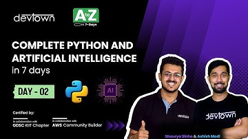 [LIVE] DAY 02 - Complete Python and Artificial Intelligence in 7 days  | COMPLETE in 7 - Days