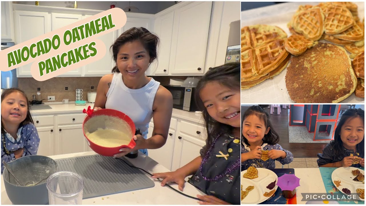 Cooking with My Girls | Avocado Oatmeal Pancakes & Waffles 🥑🥞 💛