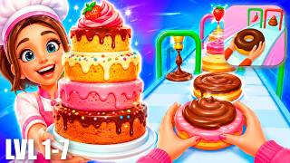 Bakery Stack Cooking Games - Gameplay Walkthrough - LVL 1-7 (IOS, Android) 4k