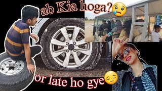 Main road pr hua tyre puncture🙀||small family trip❤