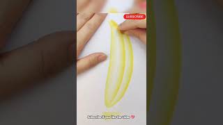 Wax Crayons Easy Banana Fruit Drawing For Beginners