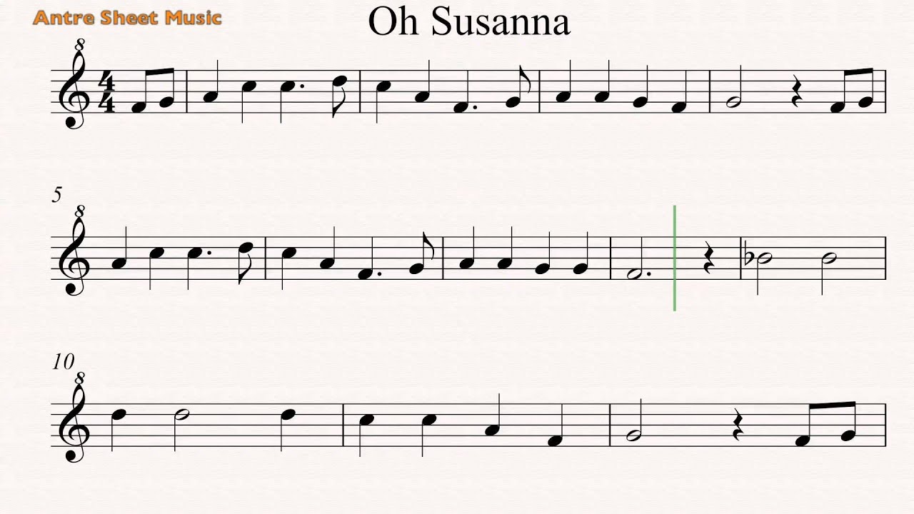 oh susanna recorder sheet music youtube sheet music for the recorder