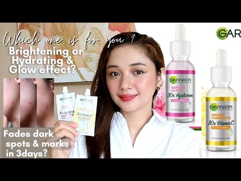 Garnier Bright Complete 30x Vit C Booster Serum & Garnier Sakura Glow 30x Hyaluron Serum Review