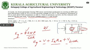 Lecture 19 - continuation- Types of DC generators- problems