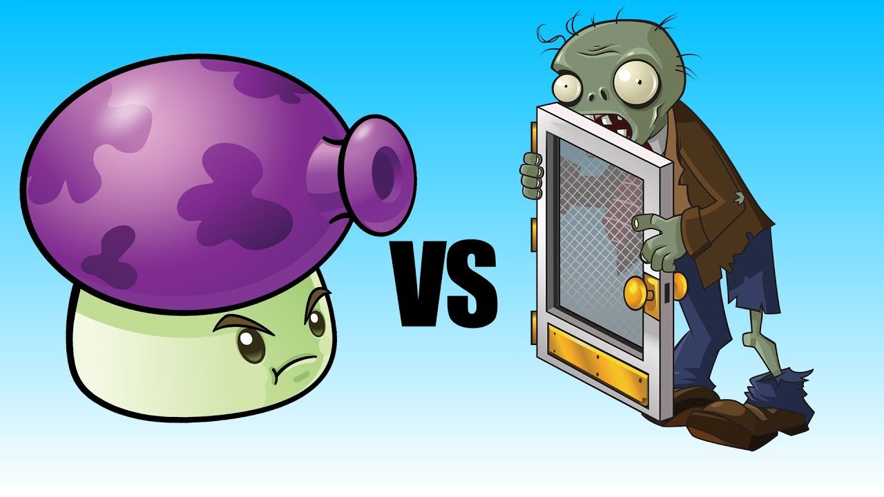 FUMESHROOM VS SCREEN DOOR ZOMBIE! Plants vs. Zombies! YouTube