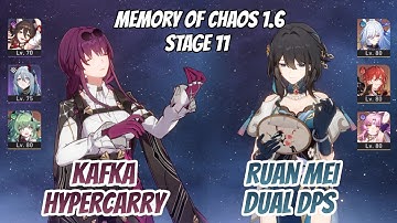 Kafka Hypercarry & Ruan Mei x Jingliu Himeko Memory of Chaos Stage 11 (3 Stars) | Honkai Star Rail