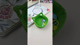 Mini Crochet Basket Tutorial 🧶｜ミニかぎ針編みバスケットの作り方 #crochet #diy #handmade