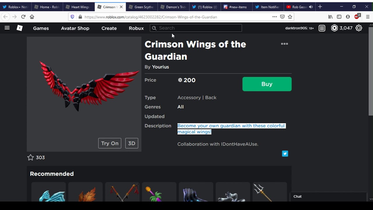 Roblox Free Crimson Wings