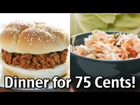 Dinner for 75 Cents! Easy Sloppy Joe Recipe, The BEST Cole Slaw And More! Cook Dinner With Me!