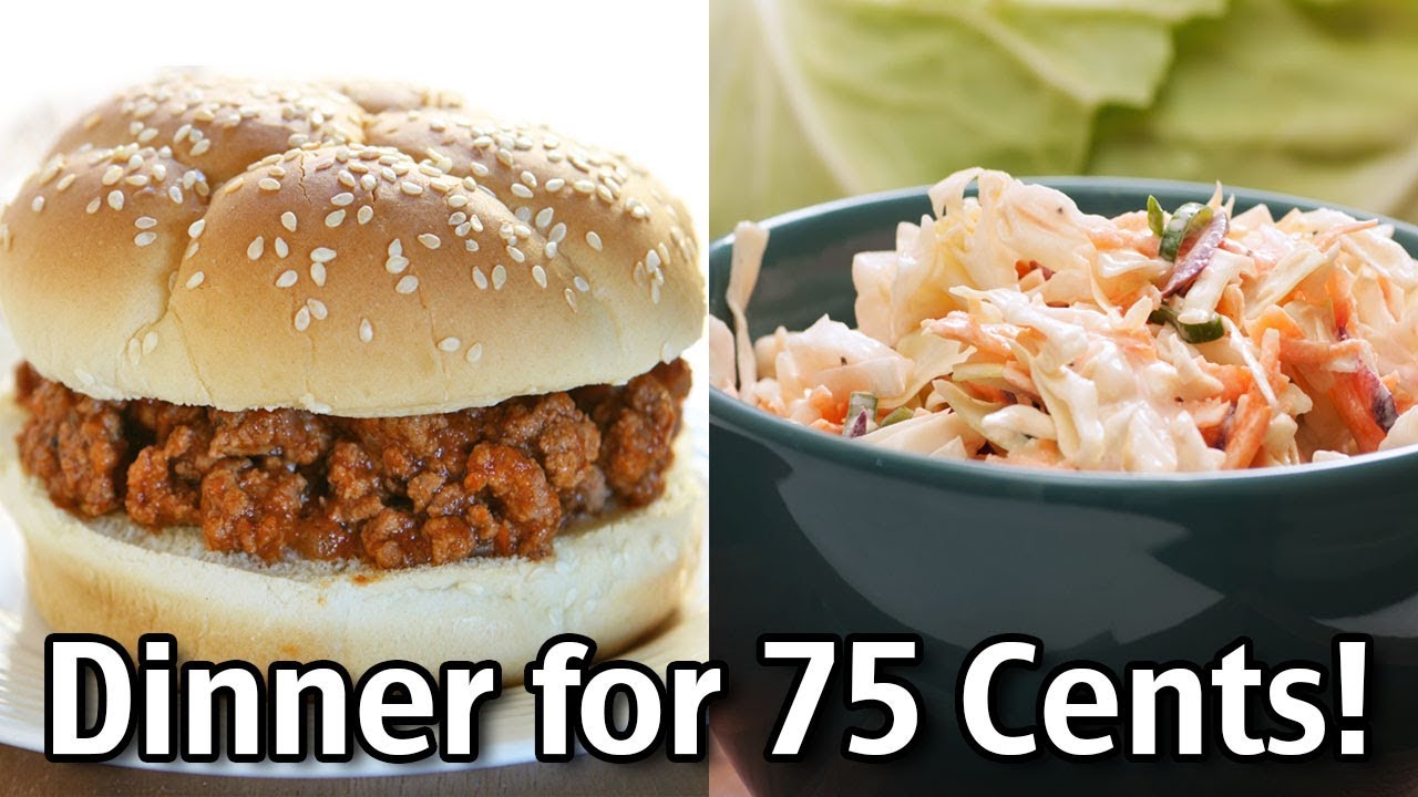 Dinner for 75 Cents! Easy Sloppy Joe Recipe, The BEST Cole Slaw And ...