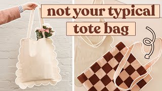 DIY Tote Bags! | Checkered + Scalloped Tote