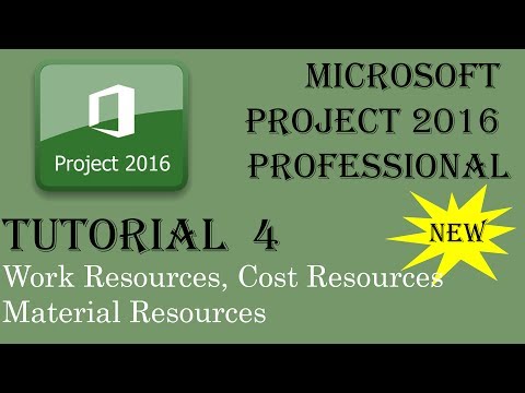 Cost Resource Work Resource Material Resource In Ms Project 16 Youtube