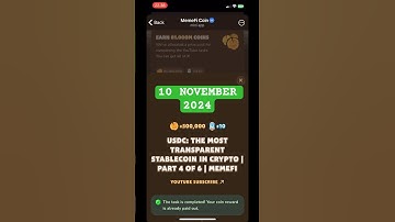 USDC: THE MOST TRANSPARENT STABLECOIN IN CRYPTO | PART 4 OF 6 | MEMEFI #memefi #code