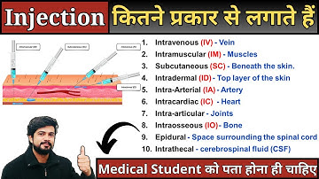 Injection Kitne Prakar se Lgate Hai | Types of Injection | Route of Injection | Injection Techniques