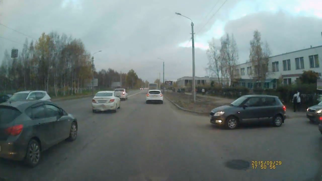 Въехал Opel в зад Hyundai. Северодвинск. - YouTube