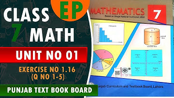 Class 7 Math new Book Based on Single National Curriculum 2023 Chapter 1 Exercise 1.16(Q#1-5)