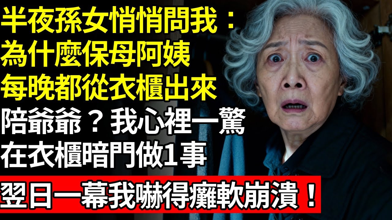 我半夜起來上廁所，5歲孫女悄悄跟出來好奇問：為什麼保母阿姨每晚都從衣櫃出來陪爺爺？我心裡一驚，在衣櫃暗門做1事，隔天一幕我嚇得癱軟崩潰#養老#不孝子#老人社#人間家事#退休金