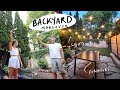 BACKYARD RENOVATION! Finally done!! New furniture, string lights, etc!