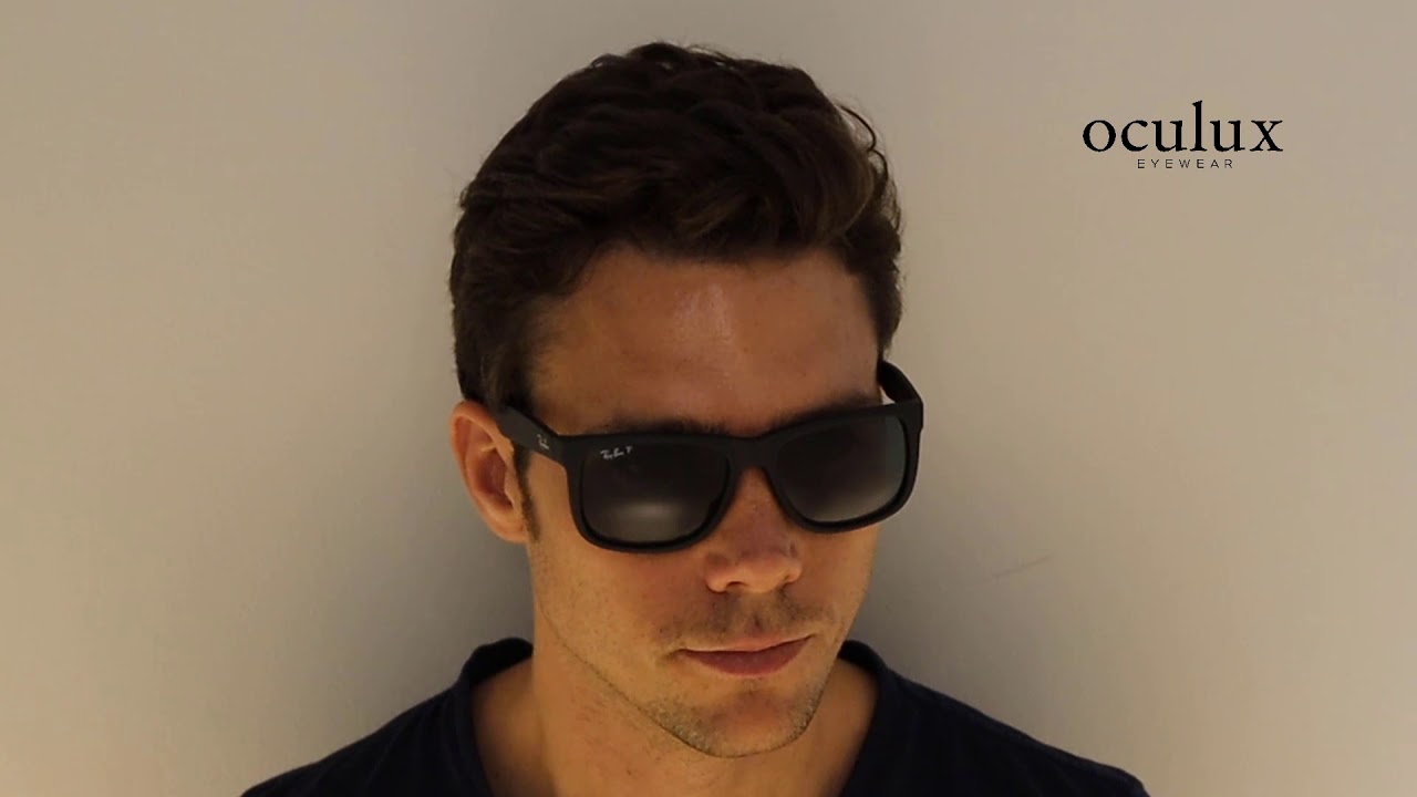 beeld Pijlpunt bang Ray-Ban Justin Sunglasses RB4165 622/2V 55 Polarized Try-On - YouTube