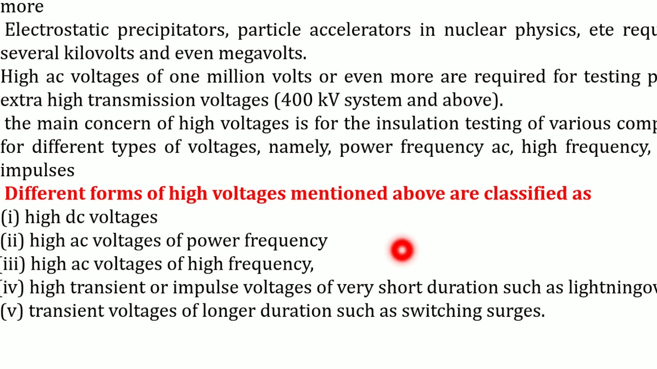 Generation Of High Voltages And Currents -Part1