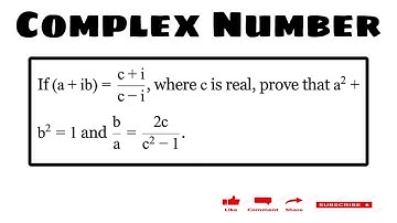 If a + ib= (c + i)/(c - i ), where c is real, prove that a^2 + b^2 = 1 and b/a = 2c/c^2 - 1