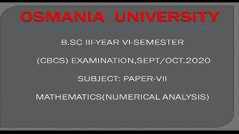 OSMANIA UNIVERSITY   PREVIOUS QUESTION PAPER  || B.SC III-YEAR VI-SEM MATHS(CALCULS) 2020 QUE PAPER.