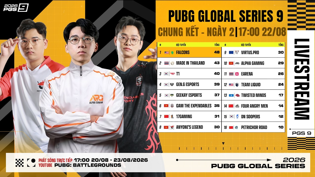 🏆 [PGS 9] Chung Kết - Ngày 2: 🇻🇳 AL, 🇻🇳 GTE, 🇻🇳 APG, 🇰🇷 T1, 🇰🇷 GEN, 🇪🇺 VP, 🇨🇳 17, 🇺🇸 FLC, 🇹🇭 EA...