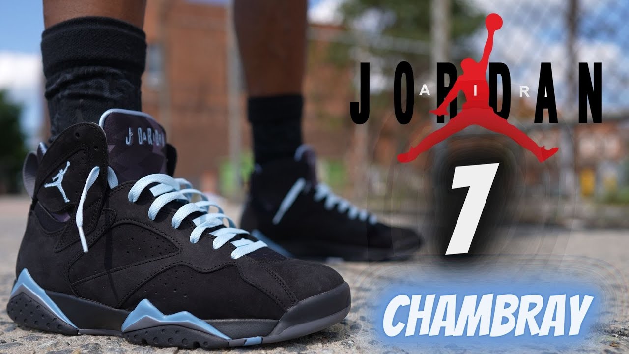 EARLY LOOK!! JORDAN 7 CHAMBRAY DETAILED REVIEW & ON FEET W LACE SWAPS!! 