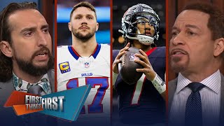 Texans ‘horrifying’ with Stefon Diggs, Expect a Josh Allen regression? | NFL | FIRST THINGS FIRST