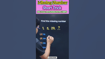 Find Missing Number | Reasoning Missing Question | Reasoning Trick for SSC CGL, GROUPD, RRB NTPC
