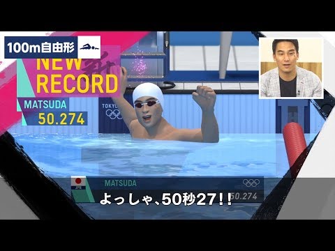 『東京2020オリンピック The Official Video Game』 松田丈志さんゲーム実況 競泳「100m自由形」